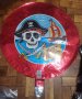 Пират с кораб Пиратско парти кръг кръгъл балон фолио фолиев хелий или въздух парти рожден ден, снимка 1 - Други - 34587655