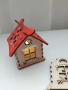 Дървена къщичка светеща , снимка 4