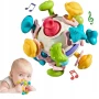 Бебешка сензорна топка/ чесалка за гризкане при никнене на зъбки с космически елементи 🛰🪐🚀🌍, снимка 3