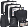 Maomaoyu 8 броя органайзери за опаковане на куфар, водоустойчиви, компресиращи, черни, снимка 1 - Други - 44735591