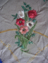 покривки за маса на една кука Бродирана покривка с цветя Тишлайфери Карета, снимка 3