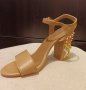 Сандали с интересен ток/бежови/, снимка 6