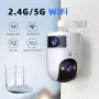 5G двойна PTZ Wi Fi камера, Dual Lens, 2,4 & 5 GHz, 6 Mpx, Full HD, SD слот, 360°, нощно виждане, снимка 1