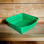 4556 Квадратен плетен панер в зелено, 26 см, снимка 1