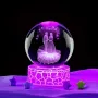 LED Светеща кристална топка/лампа, 3D сензорна-Сватба,Младоженци, снимка 5