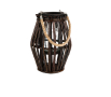 Декоративен фенер, Висящ плетен камъш, Тъмнокафяв, 24x33см
