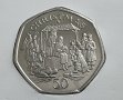   Нумизматичен плик. Остров  Mан. 1991 год. 50 пенса.  КОЛЕДНА  сцена на РОЖДЕСТВОТО . Рядка.монета., снимка 2