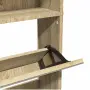 vidaXL Шкаф за обувки 4 нива с огледала, дъб, 63x17x134 cм, снимка 7