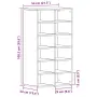 vidaXL Етажерка за обувки, черна дъб, 54x34x100,5 см, инженерно дърво, снимка 10