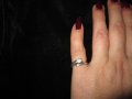 Сребърен пръстен с циркони, снимка 2