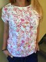 Бяла блуза на оранжеви цветя, снимка 1 - Тениски - 40257995