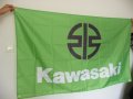 Kawasaki знаме флаг мотори пистов ендуро реклама скорост Кавазаки, снимка 2