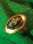 СТАРИНЕН МЕДЕН с ДЪЛБОКА ПОЗЛАТА СКЪПОЦЕНЕН ПРЪСТЕН с ПОЛИРАН НАТУРАЛЕН ЯСПИС РЪЧНА ИЗРАБОТКА 22219, снимка 15
