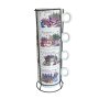 3838 Комплект керамични чаши на метална стойка lavender, снимка 1 - Чаши - 41479422