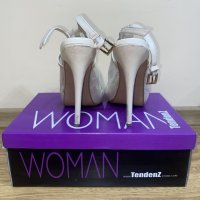 Бежови обувки на висок ток, 38 номер, снимка 2 - Дамски елегантни обувки - 44207525