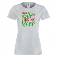 Дамска тениска Save Water Drink Beer,Празник,Бира,Бирфест,Beerfest,Подарък,Изненада, снимка 7 - Тениски - 36374623