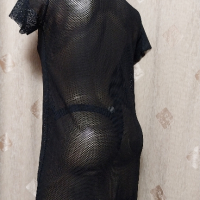 F&8 L/XL Черна рокля мрежа , снимка 2 - Рокли - 44756175
