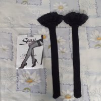 Нови черни чорапи мрежа със силиконови ленти, снимка 4 - Бельо - 37849924