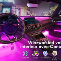 Вътрешно осветление на кола автомобил Winzwon LED интериор аксесоар за кола подарък за кола, снимка 7 - Аксесоари и консумативи - 41717355