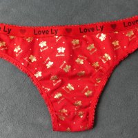 Love Ly M размер червени бикини със златисти пеперудки, снимка 5 - Бельо - 40512931