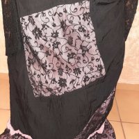 Комплект от дантела-пола и блузка в розово, снимка 6 - Рокли - 35842241