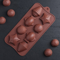Интересни риба морска звезда рапан  мида силиконов молд форма шоколадови бонбони шоколад гипс и  др, снимка 1 - Форми - 36238510