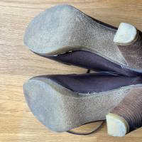Обувки с ток - естествена кожа с опушен ефект. GiAnni #39. ток 9 см, снимка 3 - Дамски обувки на ток - 44828679