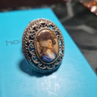 Много красива антикварна колекционерска френска порцеланова брошка , снимка 5 - Антикварни и старинни предмети - 42079854