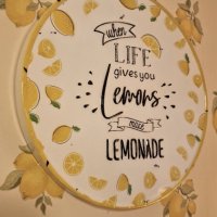 Голяма метална табела, 32см, " Ако животът ти поднесе лимони, направи си лимонада", снимка 3 - Декорация за дома - 40583075