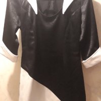 Уникална дамска къса рокля в черно и бяло, снимка 2 - Рокли - 42646693