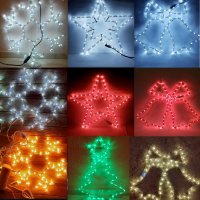 Звезда Коледна Светеща в Три цвята Бяла/ Топла/ Червена LED за Външно, снимка 5 - Лед осветление - 38991275