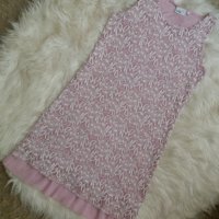 НЕЖНА и СТИЛНА рокля в розово-бяла дантела , снимка 1 - Рокли - 40544521
