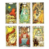 Елегантнo таро: Golden Art Nouveau Tarot & Etherial Visions & Egyptian Art Nouveau Tarot, снимка 15 - Карти за игра - 42293138