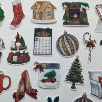 Дизайнерски стикери за скрапбук Christmas at home 18 бр - V070, снимка 3 - Други - 42279124
