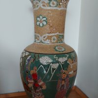 Голяма ръчно изработена ваза от Сайгон за под от 70-те години (порцелан, керамика), снимка 1 - Вази - 41425886
