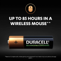 Презареждащи акумулаторни батерии Duracell 2500mAh AA 4бр, снимка 10 - Друга електроника - 36359615