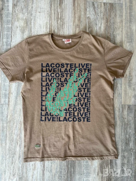 Lacoste Мъжка Тениска Размер L - Памук, Оригинална, Втора Употреба, снимка 1
