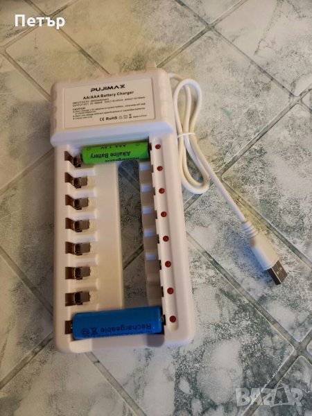 Зарядно за батерии АА и ААА, 8 портово, за 8 броя батерии, снимка 1