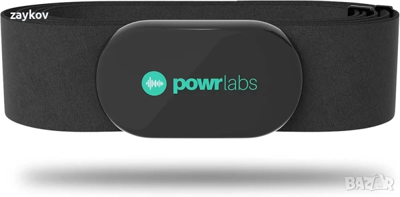 Powr Labs Bluetooth и ANT+ пулсомер с колан за гърди, съвместим с Polar, Garmin, Peloton, снимка 1