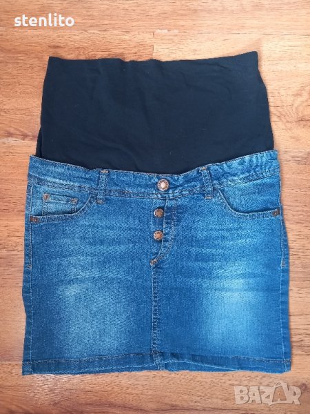 Дънкова пола за бременни Prénatal размер М, снимка 1