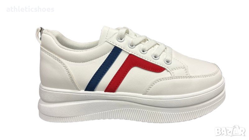 Дамски бели  кожени маратонки, снимка 1