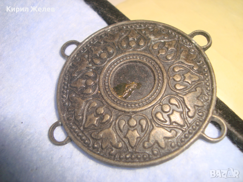 МЕСИНГОВ РЕТРО НАКИТ УКРАШЕНИЕ с ФЛОРАЛНИ РЕЛЕФНИ ЕТНО МОТИВИ ОРНАМЕНТИ 17547, снимка 1