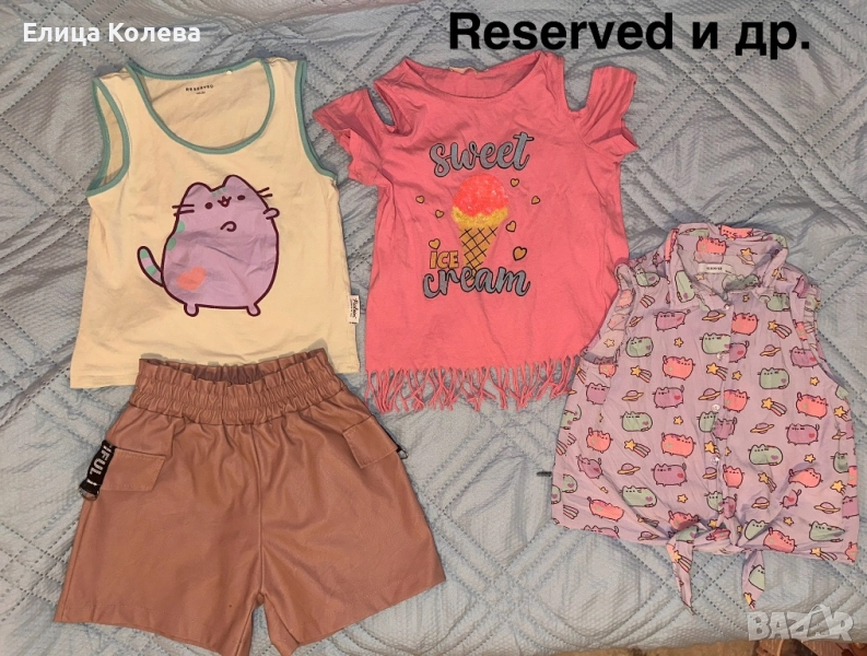 Reserved, Pusheen лот тениски/ потници за момиче с подарък кожени панталонки 10 г, снимка 1