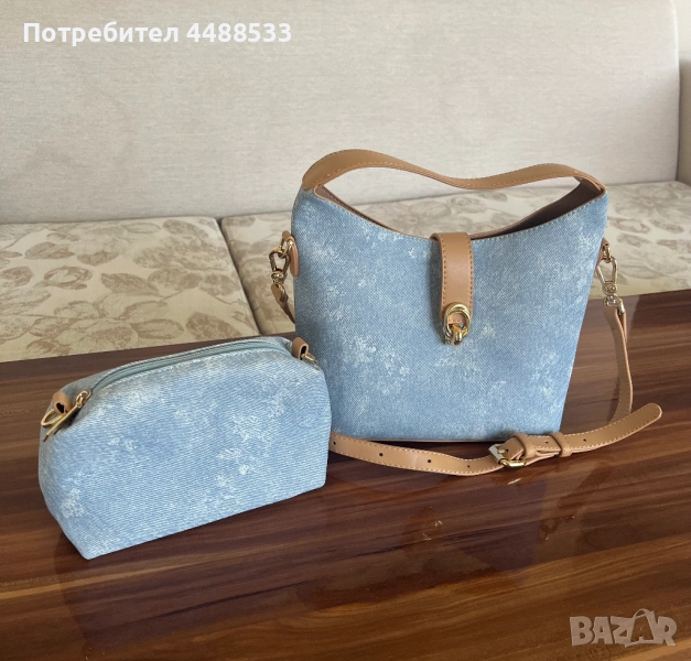 Дамска чанта с козметична чантичка, снимка 1