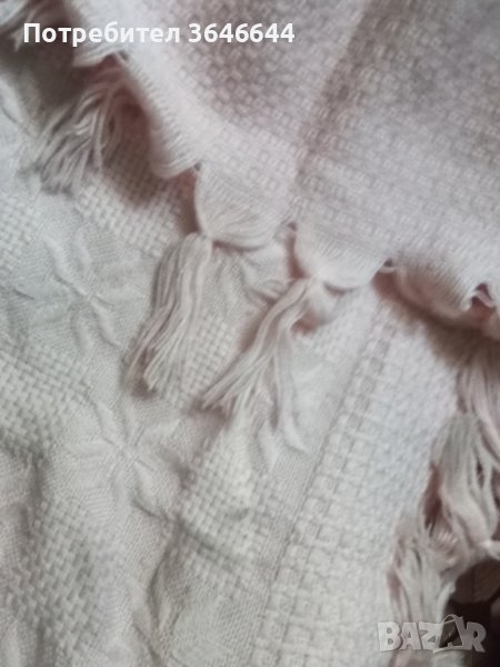Ръчно плетена покривка цвят карамел, снимка 1