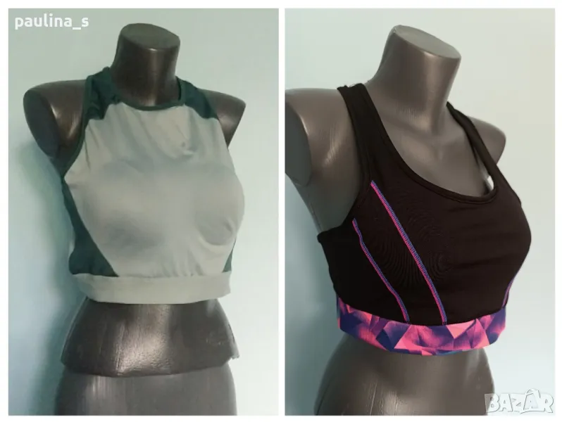 Два броя / Фитнес топ(сутиен), зелен "Crane" и Черен / голям размер , снимка 1