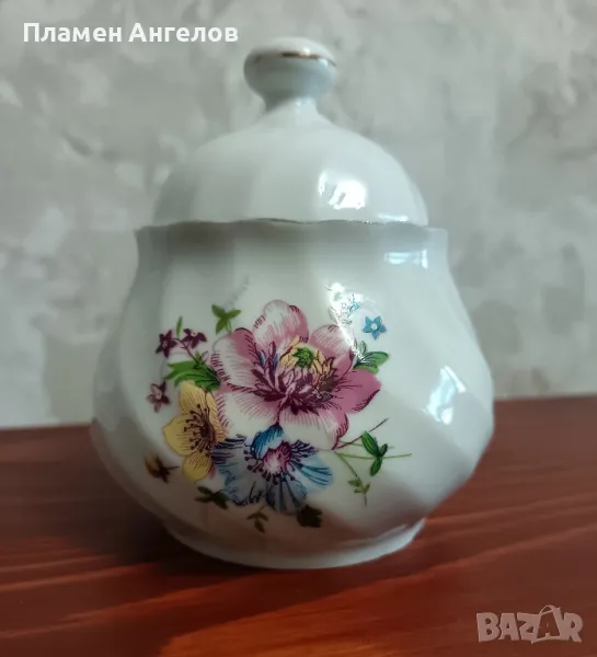 Българска стара порцеланова захарница. , снимка 1