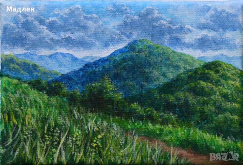 Пейзаж с акрилни бои, снимка 1