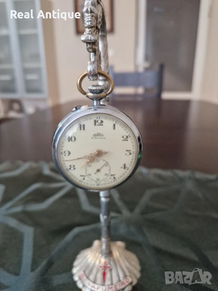 Рядък антикварен колекционерски швейцарски джобен часовник Ibaria , снимка 1