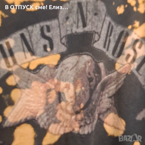 тениска Guns N Roses Гънс ен Роузес лицензна на Zara acid wash vintage ефект, снимка 1
